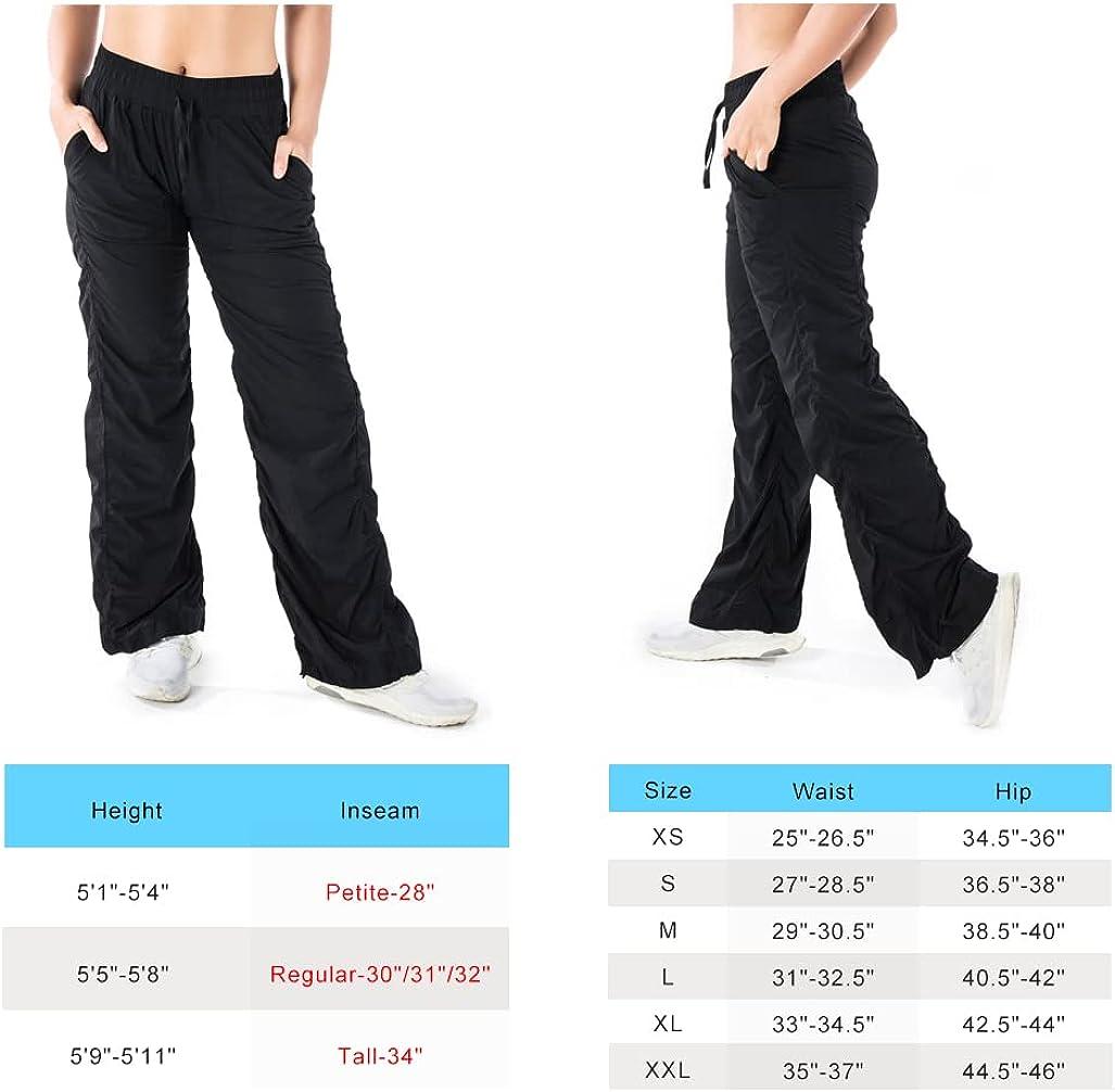 Yogipace,Zip Pockets,Women's Petite/Regular/Tall UPF 50+ Wide Leg