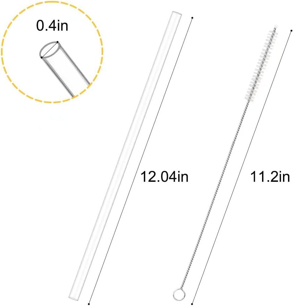 MLKSI Stainless Steel Straw Replacement for Stanley Cup Accessories, 6 Pack  Reusable Straws with Silicone Tips and Cleaning Brush for Stanley Quencher