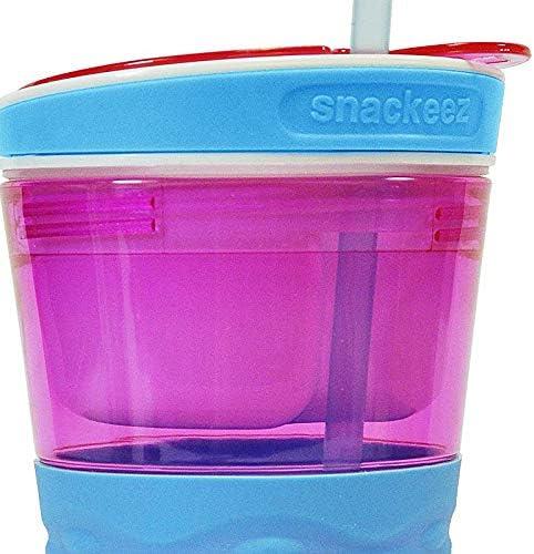 2 Snackeez 2 in 1 Drink and Snack Cups as Seen on TV Purple Pink Teal  Excellent Condition 