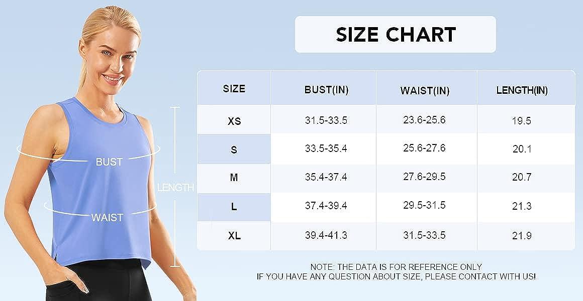 Ice Silk Crop Workout Tank Tops for Women Cool-Dry Sleeveless Loose Fit Yoga  Shirts Running