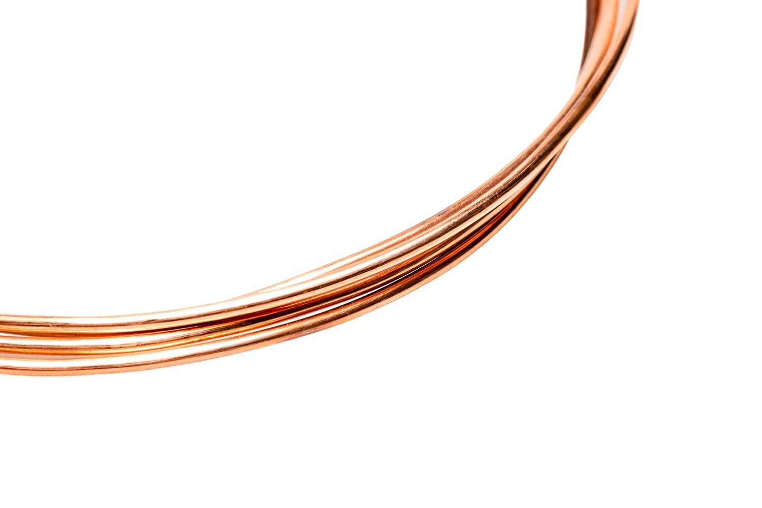 12 Gauge, 99.9% Pure Copper Wire (Round) Dead Soft CDA #110 Made in USA -  5FT by CRAFT WIRE 12 Gauge 5 Feet