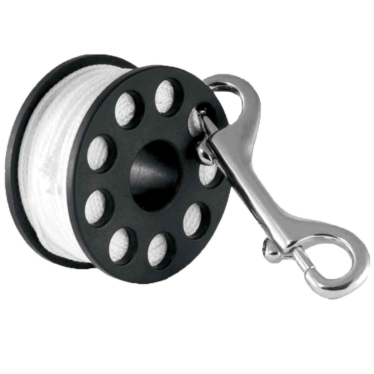 Hollis New Path Seeker Cave & Wreck Scuba Diving Finger Spool Reel (150')  with Double Ended Stainless Steel Boltsnap