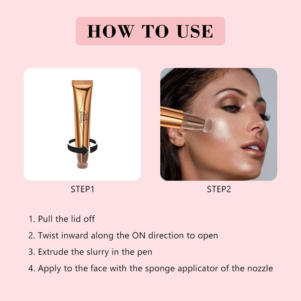 Liquid Contour Beauty Wand, Face Concealer Contouring Stick, Liquid Contours  Blush Stick, Highlighter Contour Blush with Cushion Applicator, Long  Lasting Smooth Natural Matte Finish, Grey Brown : : Beauty &  Personal Care