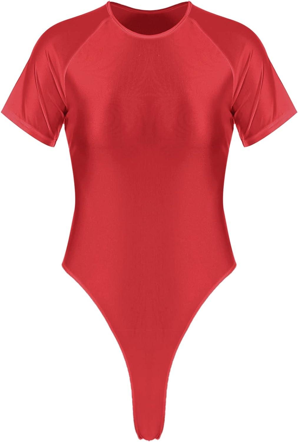 Women's Short Sleeve Bodysuit Round Neck Thong Bodysuit Tummy Control Tops Body  Suit T Shirt Bodysuit (Color : Red, Size : Medium) : : Clothing,  Shoes & Accessories