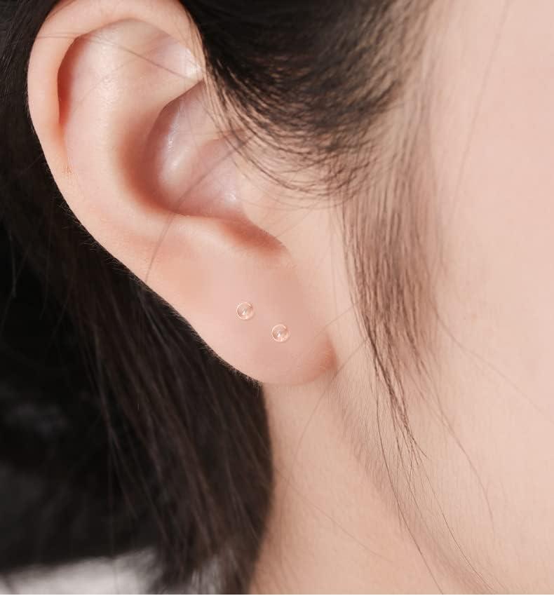 100/300 Pcs Clear Soft Rubber Earring Backs Stoppers Findings Ear Post Nuts