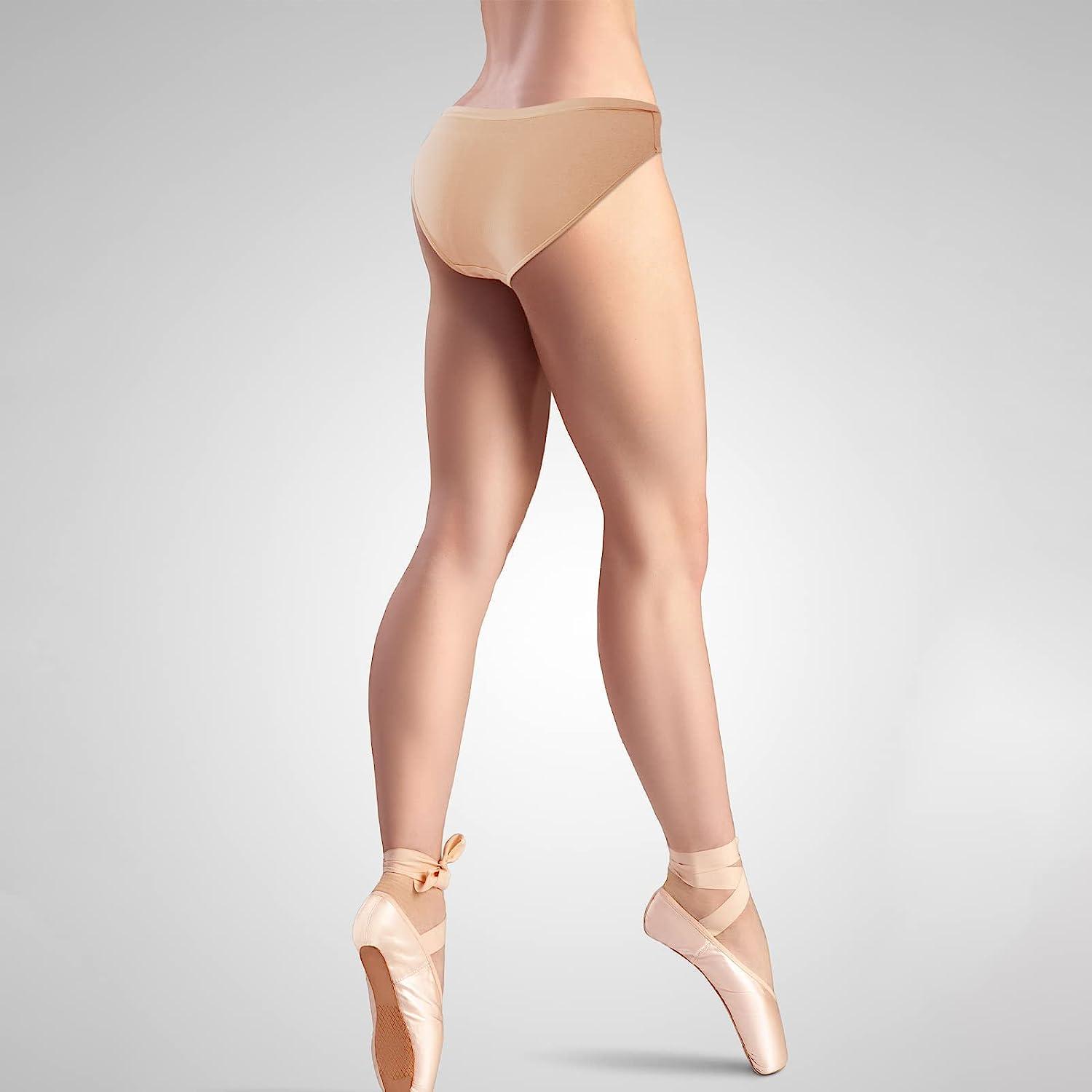 Girls Invisible Performance High Cut Line Dance Ballet Briefs Panties Undies  Gymnastics Underpants Dancer Beige Bottom