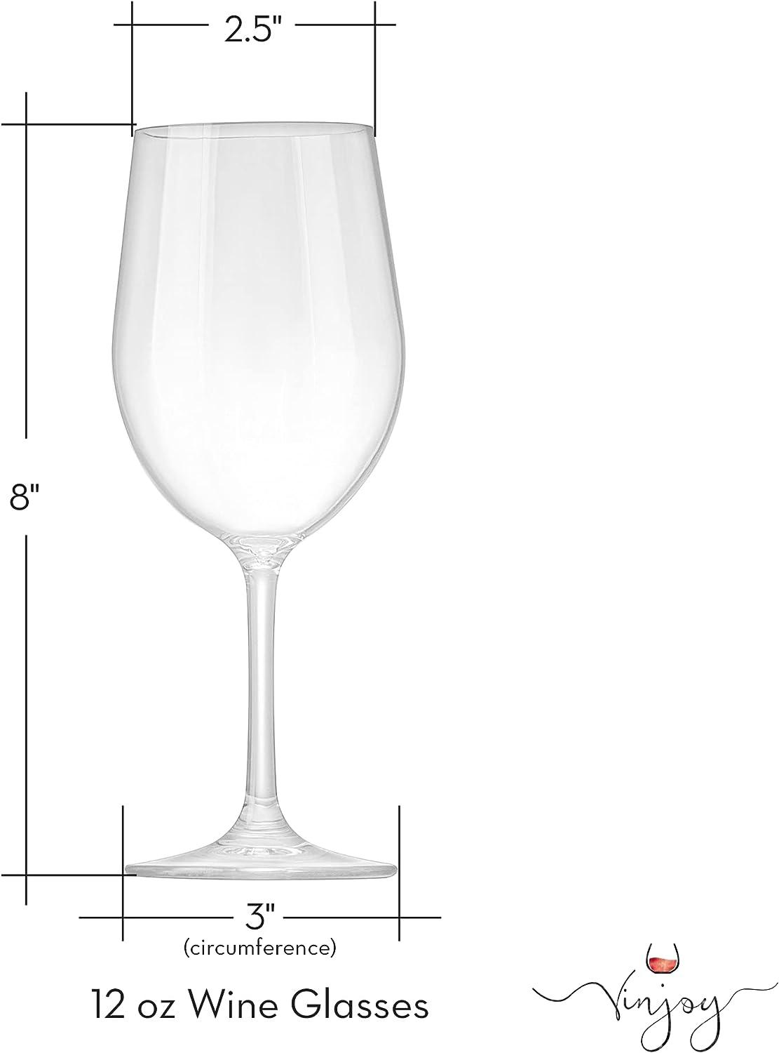 Unbreakable Stemmed Wine Glasses, 12oz - 100% Tritan