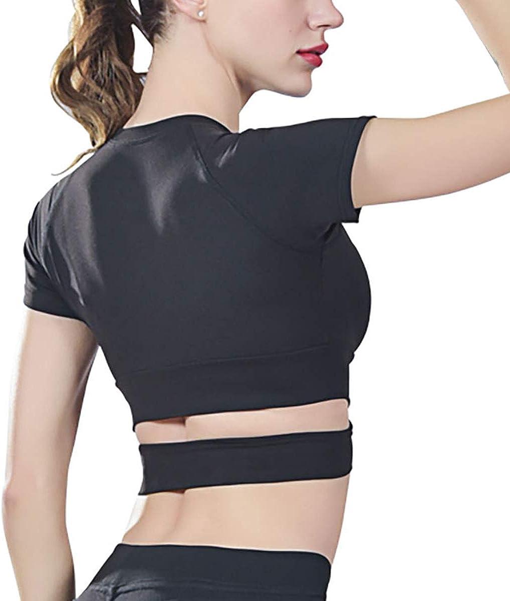 DREAM SLIM Short Sleeve Crop Tops for Women Tummy Cross Fitted Yoga Running  Shirts Gym Workout Cropped Tank Tops : : Clothing, Shoes 