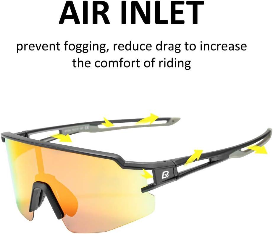 ROCKBROS Polarized Sunglasses for Men Women UV Protection Cycling  Sunglasses Sport Glasses Black Yellow