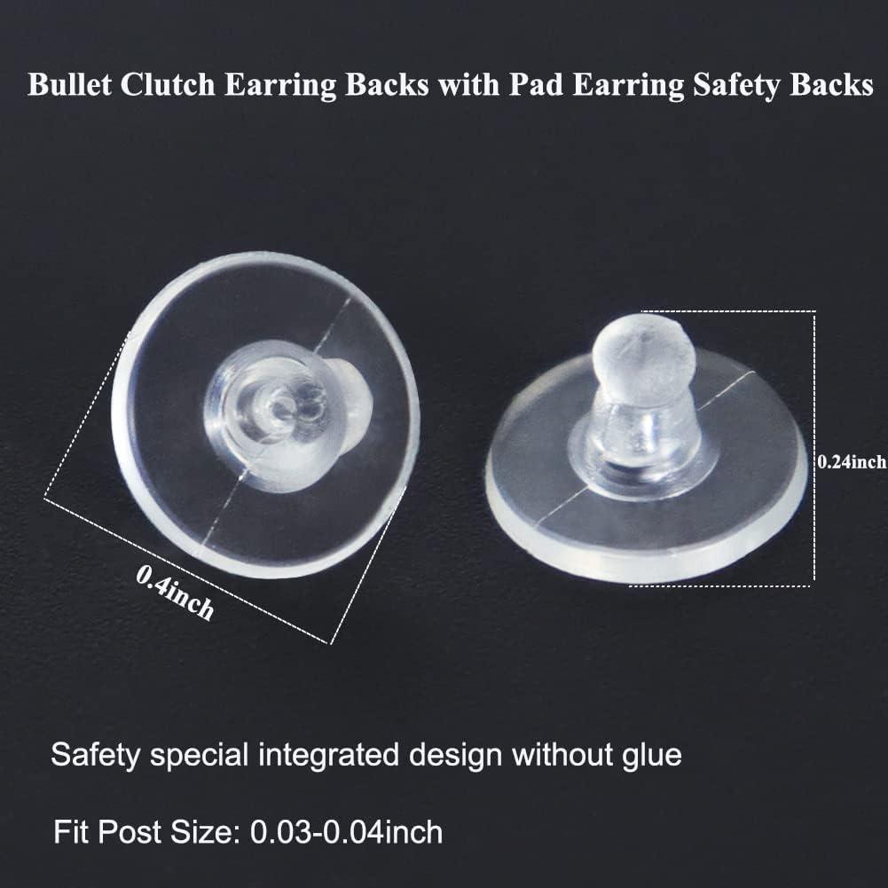 Plastic Ear Nuts, Soft Clear Earring Backs Safety Bullet Clutch