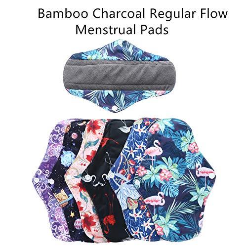  Reusable Waterproof Bamboo Charcoal Menstrual Pads