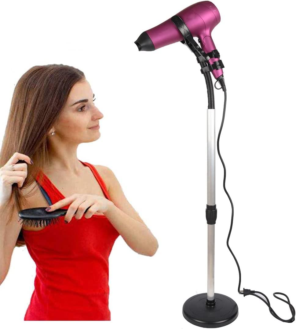 Osring Adjustable Hair Dryer Stand, Hands Free Hairdryer Holder 360 Degrees  Rotation, Blow Dryer Styling Holder Stand for Hair Drying