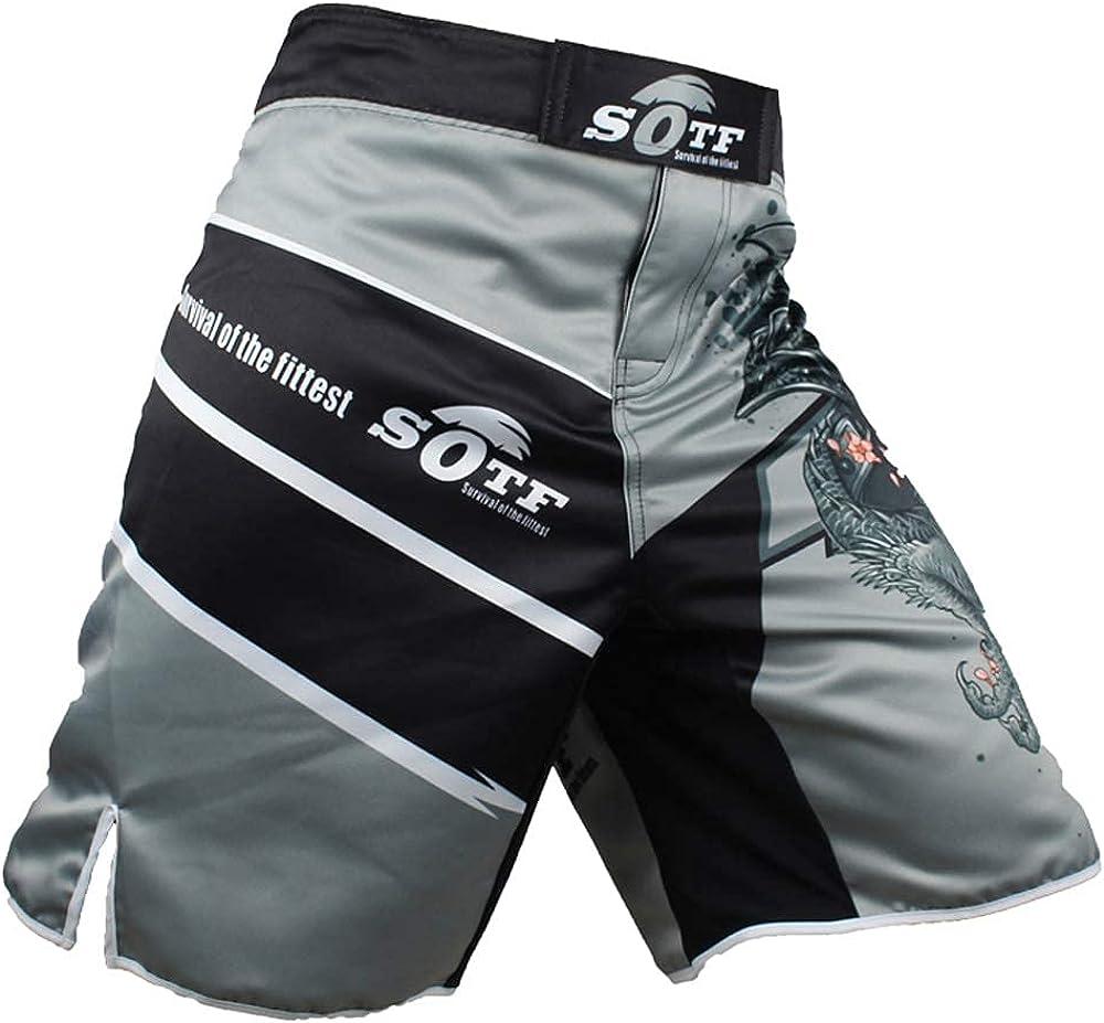 SOTF Boxing Shorts for Men Training Fight Shorts Men MMA BJJ Shorts No Gi