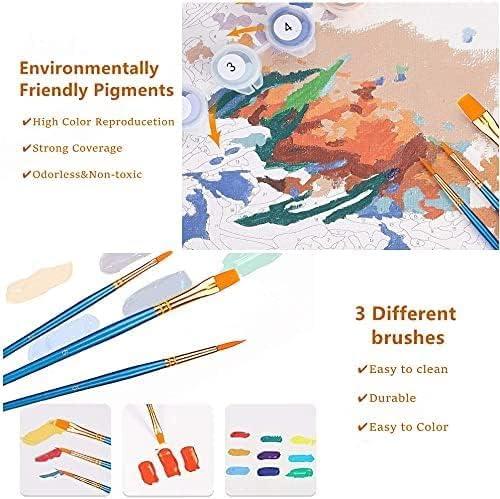 BIGKJYBC Paint by Numbers for Adults with Frame，DIY Paint by
