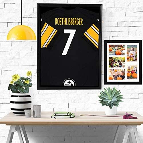 DisplayGifts Jersey Display Frame Case Large Frames Shadow Box Lockable with UV Protection for Baseball Basketball Football Soccer Hockey Sport