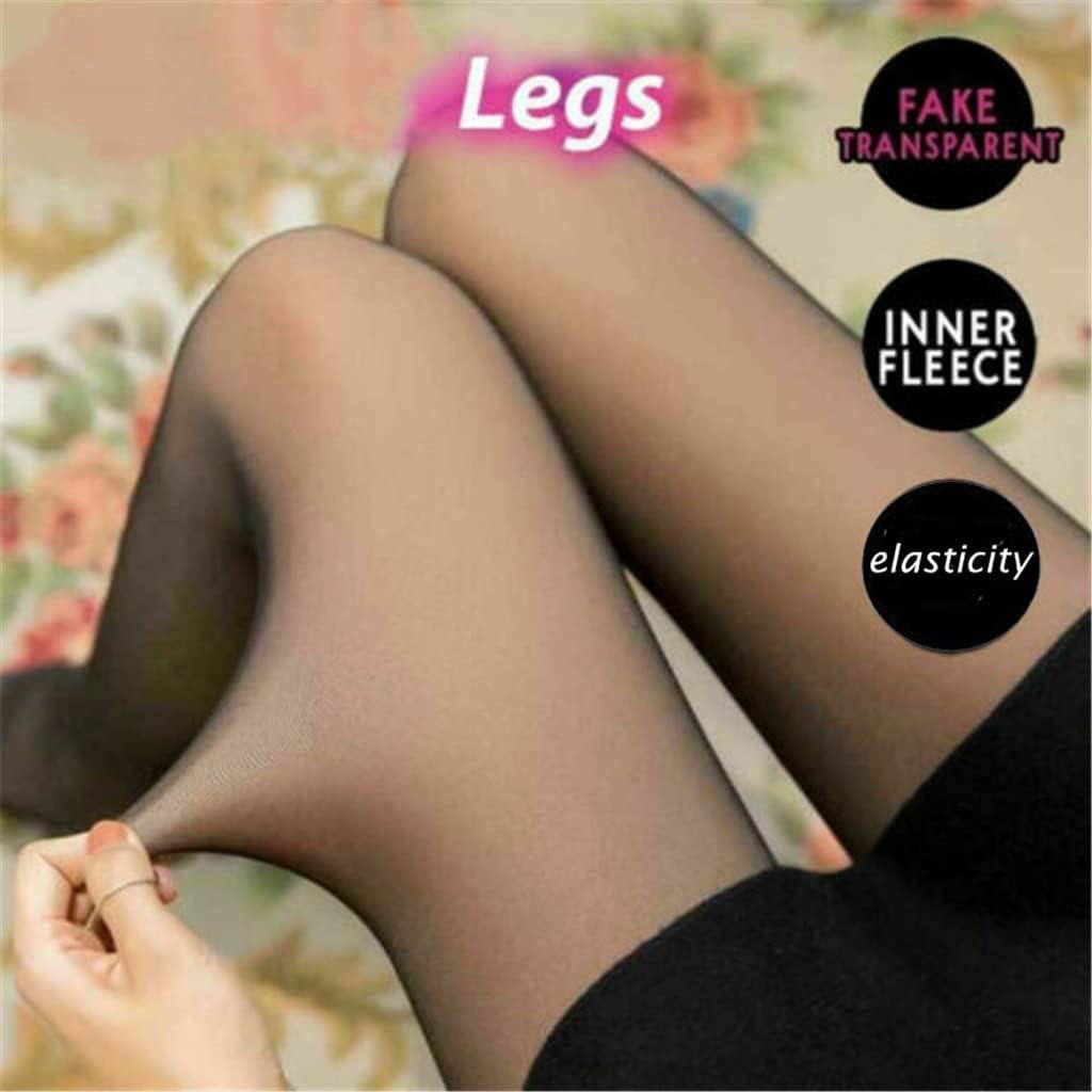 Women Pantyhose Fleece Pantyhose Sheer Effect Perfect Slimming Legs Fake  Translucent Fleece Lined Legging Winter Thermal Pantyhose