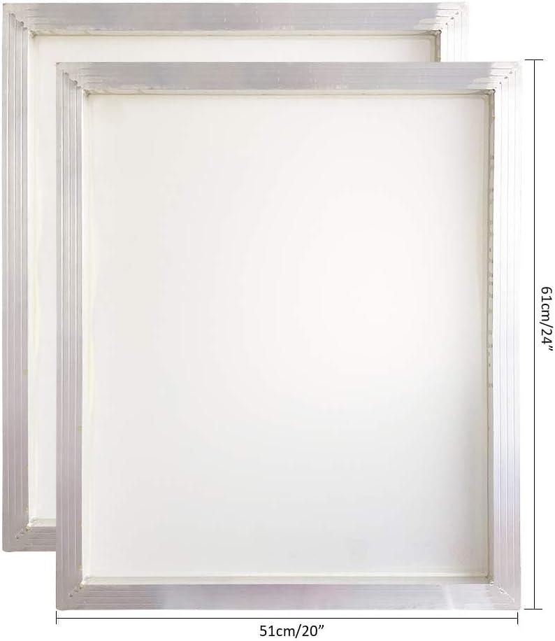 Aluminum Silk Screen Printing Screens 20 x 24 Inch Frame-110 White Mesh (2  PCS)
