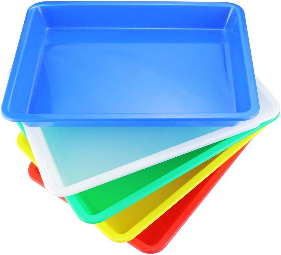 Weoxpr 5 Pack Multicolor Plastic Art Trays - Activity Tray Crafts