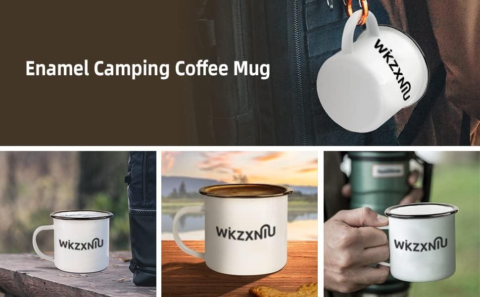 Weekends, Coffee & Camping White Enamel Camping Mug 12oz