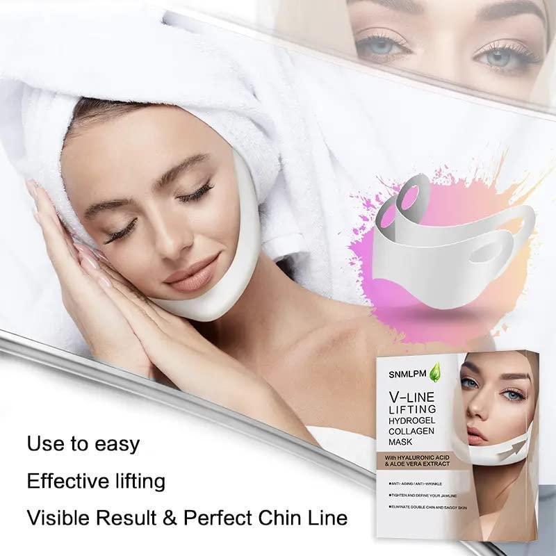 V Line Shapped Lifting Face Mask - Hydrogel Collagen Mask, Tightening Chin  Mask, Face Patch For Firming and Tightening Skin, Hyaluronic Acid & Aloe