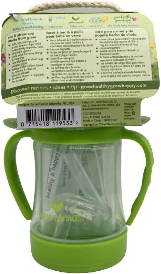 green sprouts Glass Sip & Straw Cup 