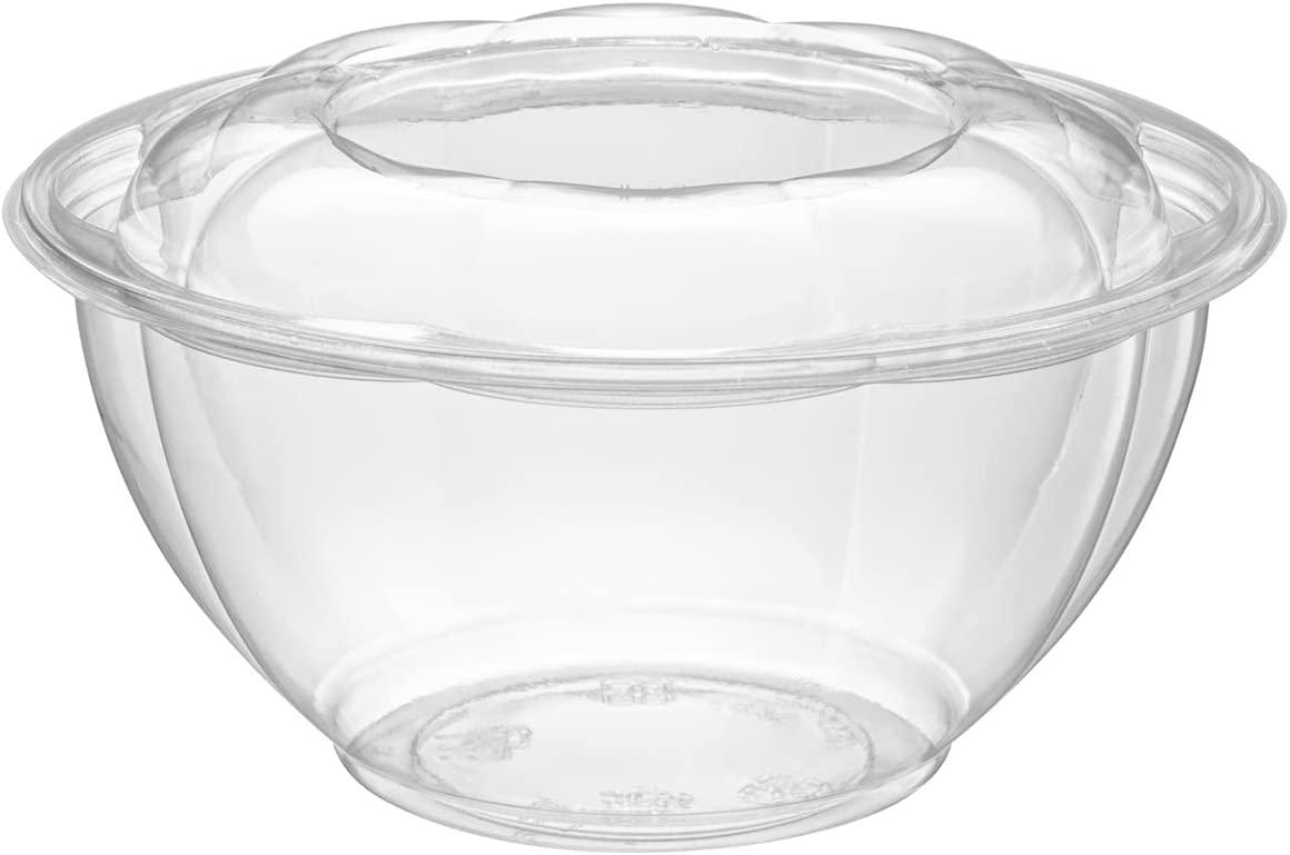 50 PACK 32oz Clear Disposable Salad Bowls with Lids - Clear Plastic  Disposable Salad Containers for Lunch To-Go, Salads, Fruits, Airtight, Leak  Proof, Fresh, Meal Prep