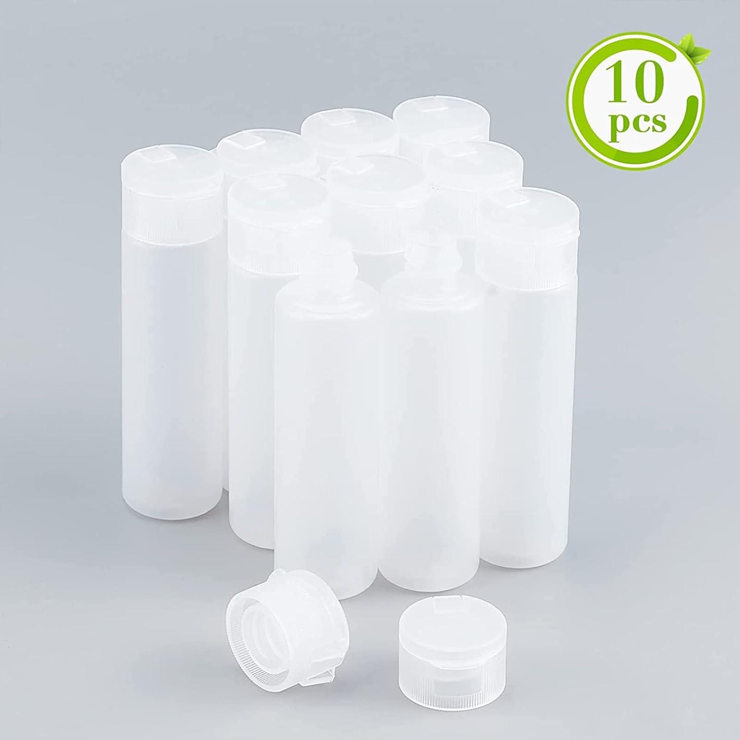 Cheap 10Pcs 10/20/30/50/60 Plastic Empty Bottles with Flip Cap Refillable  Cosmetic Bottles Shampoo Toner Lotion Free Squeeze Container