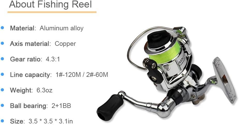 1M Pocket Collapsible Fishing Rod Reel Combo Spinning Mini Pen Fish Pole  Tackle
