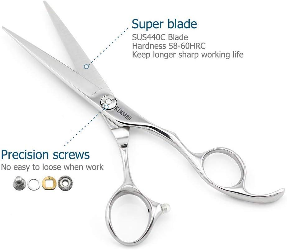 Professional Hair Scissors Sharp Black Barber Haircut Scissors 6 Inches  Stainless Steel Hair Cutting Shears for Men and Women (Blue)