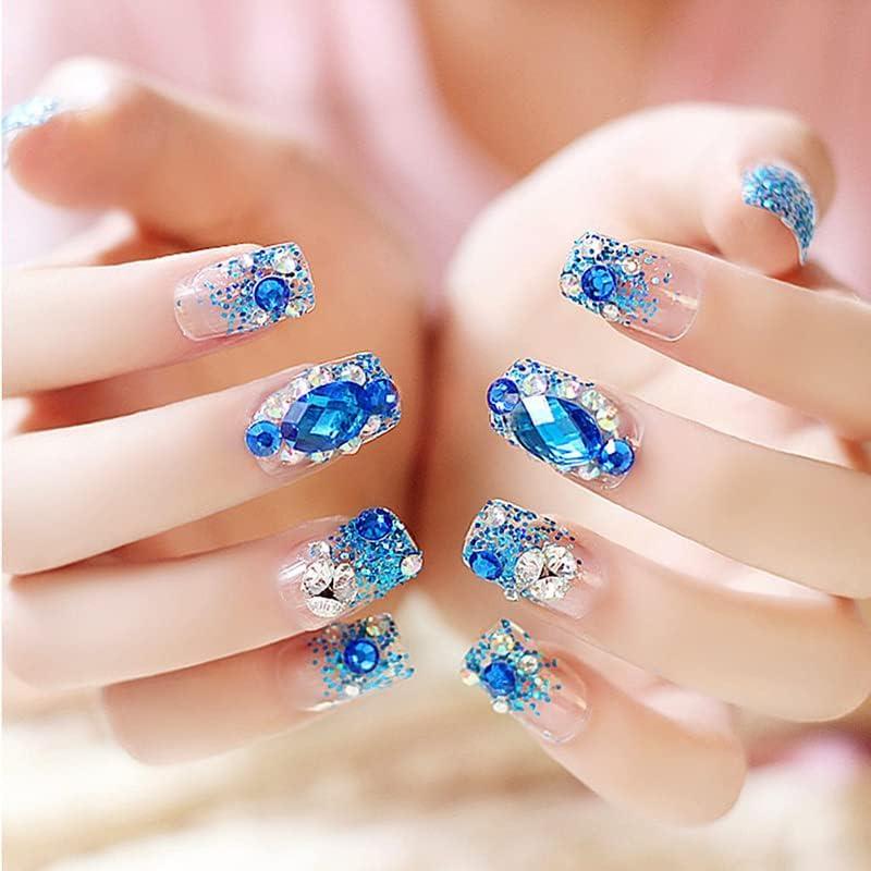 Nail Self Adhesive Rhinestone Stickers 12 Sheets Gem Stickers for