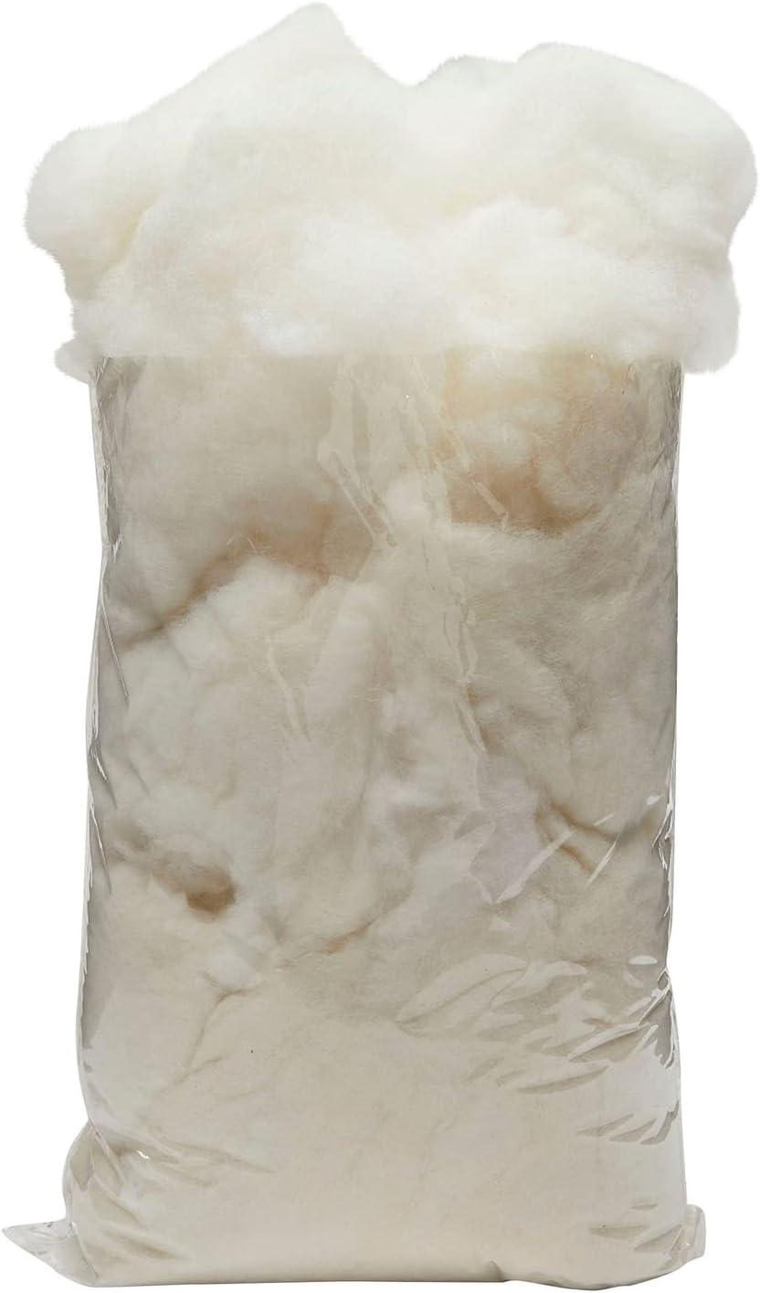 16oz Natural White Wool Batting, Stuffing for Stuffed Animals, Pillow  Filling
