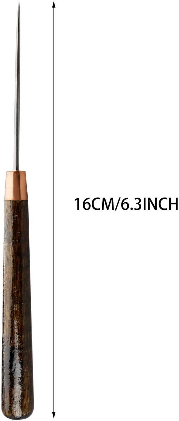 Awl Tool, 2 PCS Wooden Handle Scratch Awl for Leather Hole Punch Awl Maker  Tool,Sewing Awl Leather Craft Repair Tools