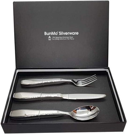 Bunmo Weighted Utensils for Tremors and Parkinsons Patients - Heavy Weight Silverware Set of Knife Fork and Spoon - Adaptive Eating Flatware (3