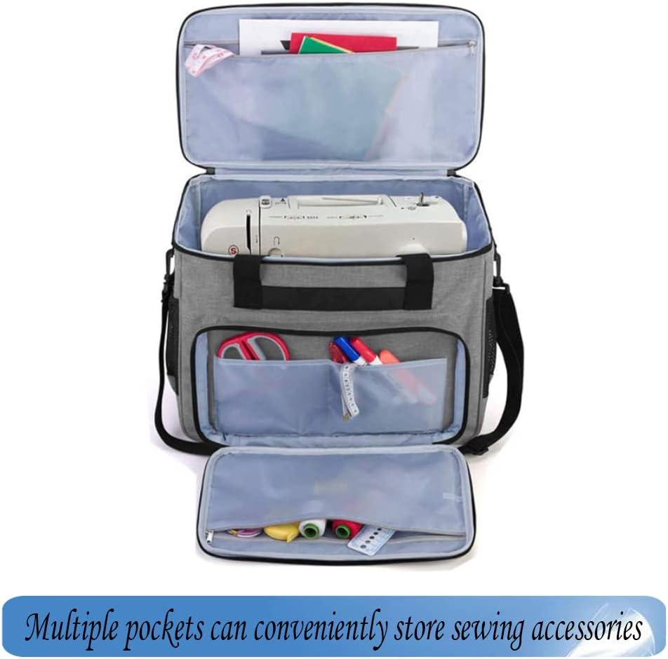 HomDSim Rolling Sewing Machine Carrying Case Universal Oxford Fabric Carry  Tote Bag with Shoulder Strap Portable Padded Storage Dust Cover with  Pockets for Sewing Machine and Accessories
