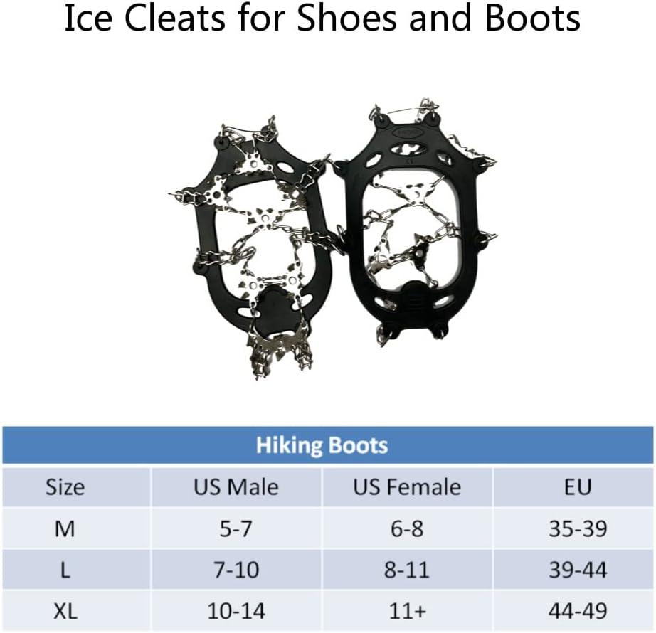Ice Cleats for Hiking Boots and Shoes, Non Slip Stainless Steel