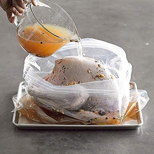 Turkey Brining Bag, 26×22, 2 Pack, Extra Large Brine Bag with 2 Strings  and 2 Larger Clips, Thickened Brining Bag Holds Up to 35 Pounds, Double