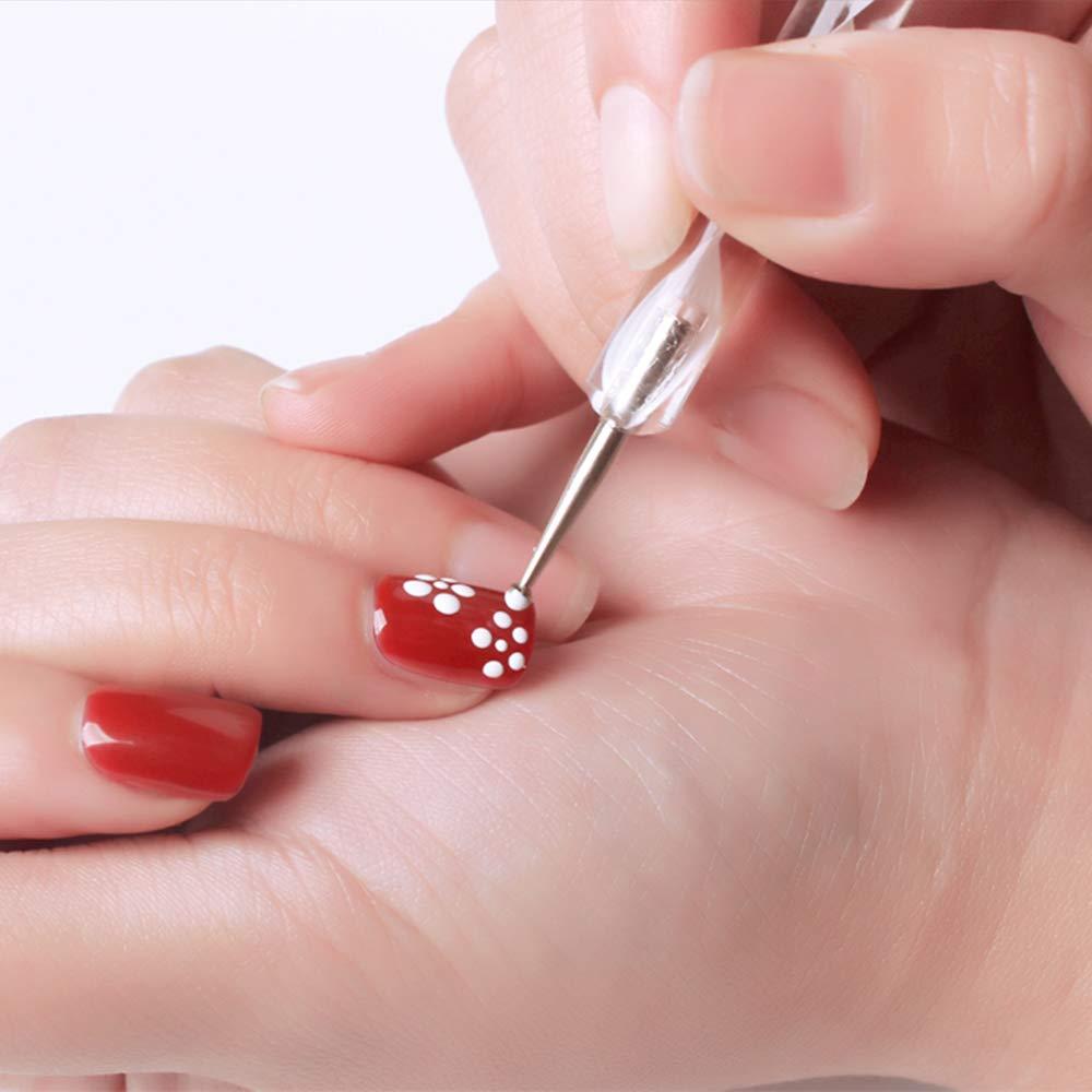  Jsdoin 5 pc 2 Way Dotting Pen Tool Nail Art Tip Dot Paint  Manicure kit : Beauty & Personal Care