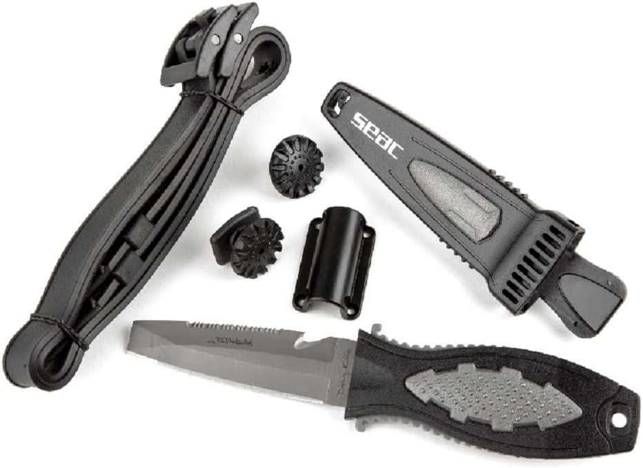 SEAC Blunt, Scuba Diving Knife, 3,3 inches of Titanium Blade, Lightweight  3.50 oz, Black, One Size
