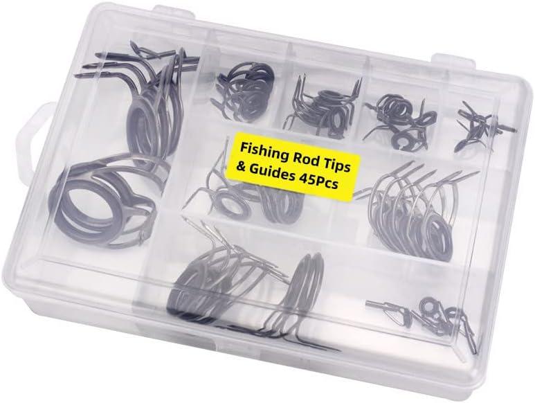 OJYDOIIIY Fishing Rod Eyelet and Tip Repair Kit for Fishing Pole Eye Replacement with Rod Guides,Tips and Epoxy Glue