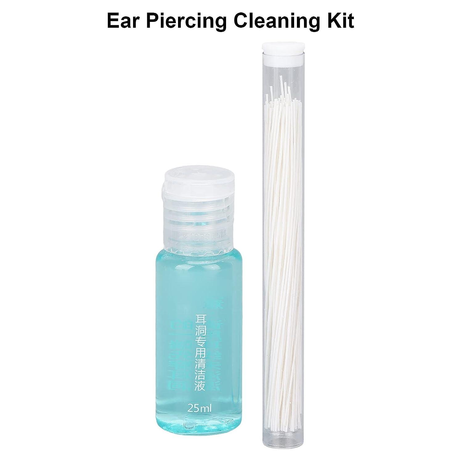 Earring Hole Cleaner Dental Floss, Ear Care Set, 70pcs Disposable Piercing  Aftercare Piercing Cleaning Line, 25ml ear cleaning earring hole cleaner