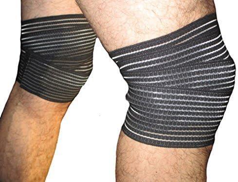 MediTouch Elastic Knee Compression Bandage Wraps – Straps Support for Legs,  Thighs, Hamstrings Ankle & Elbow Joints 150 CM (60 Inches) Length X 78 MM  (3 Inches) Pair Gym Pain Relief 