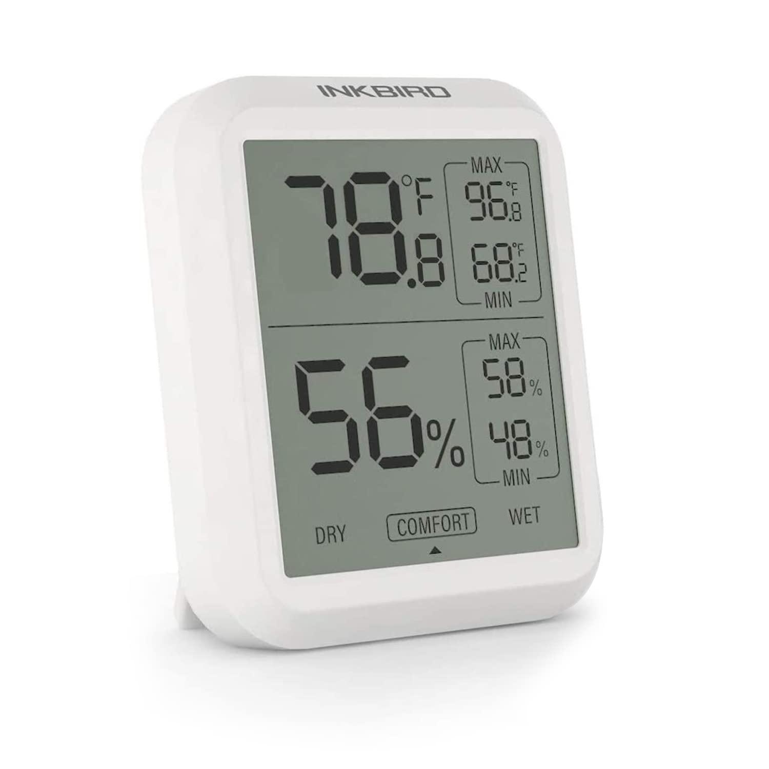 Indoor Digital Thermometer Hygrometer, Accurate Room Temperature Gauge  Humidity Monitor With Alarm Clock - Easy To Read, Max/min Records, Lcd  Display