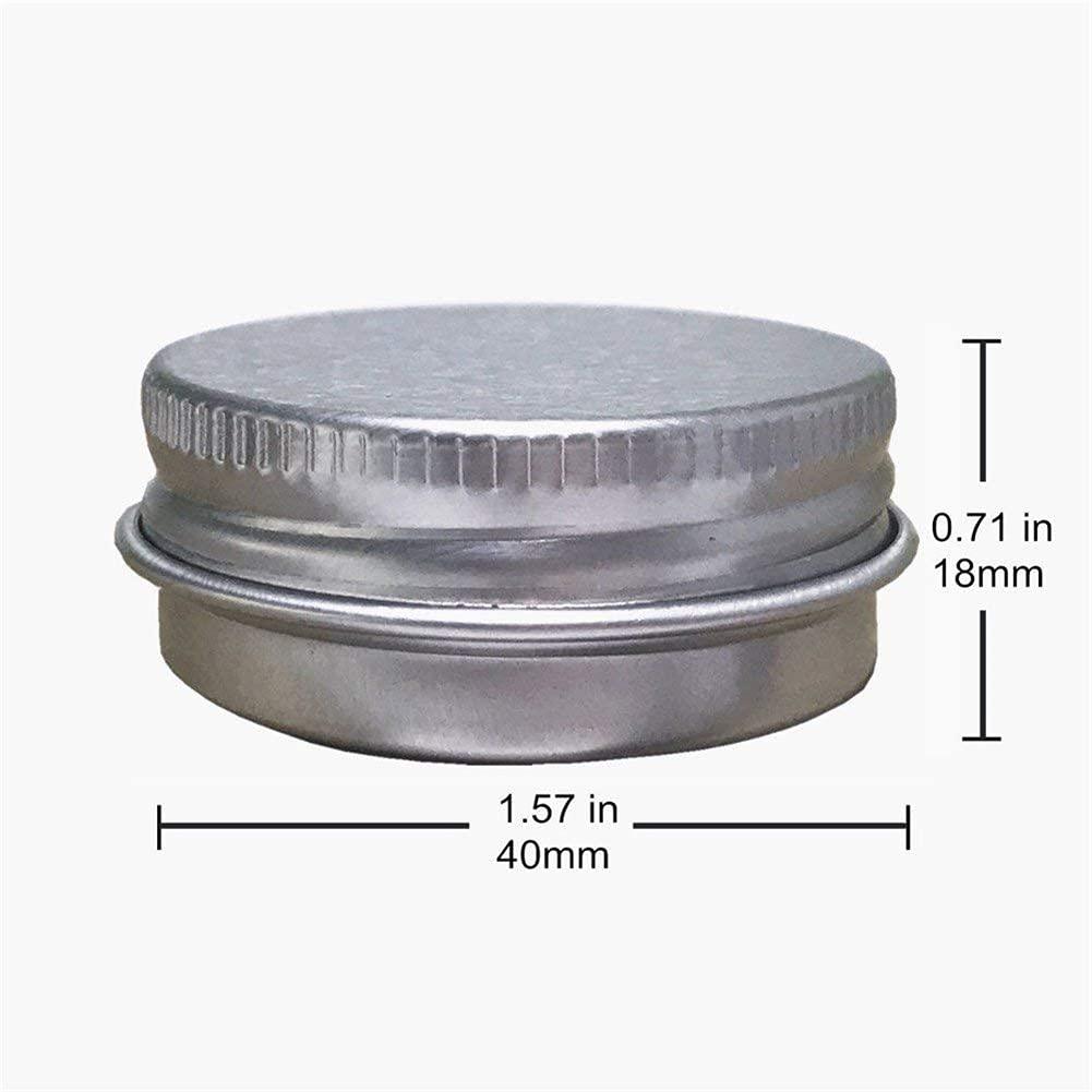 Odomy 10pcs Aluminum Tin Cans Round Cosmetic Sample Storage Containers Jars with Screw Lid Travel Metal Empty Tin for Salve Candy Lip Balm, Size: 50