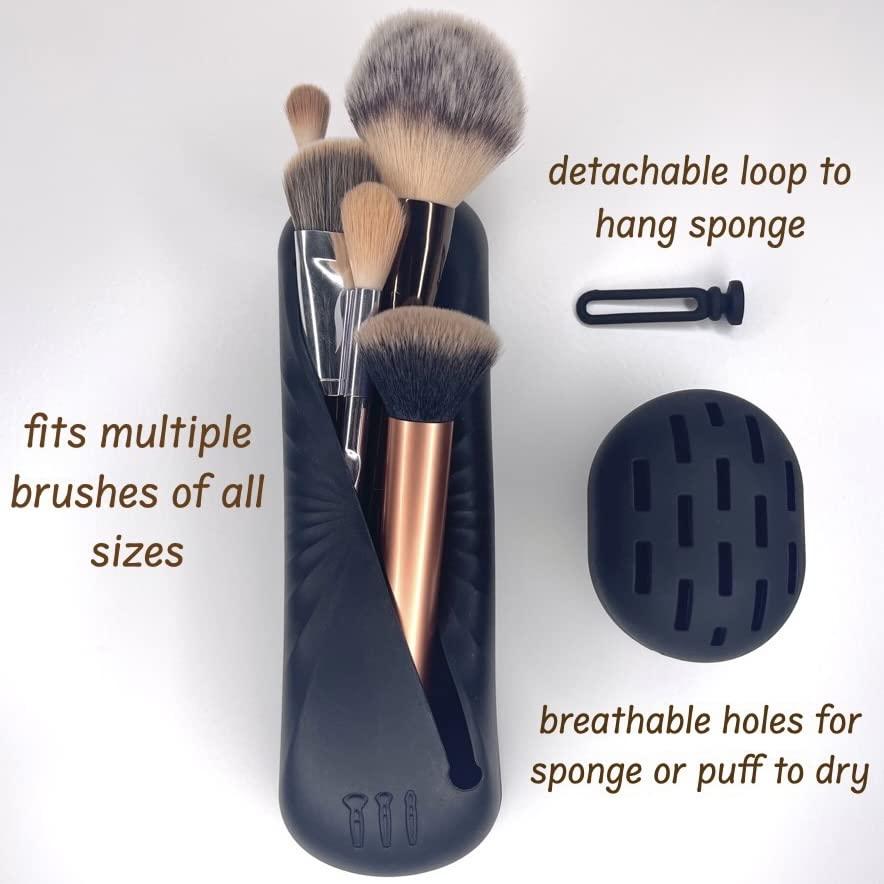 Travel Makeup Brush Holder, Makeup Brush Holder Portable Silicone