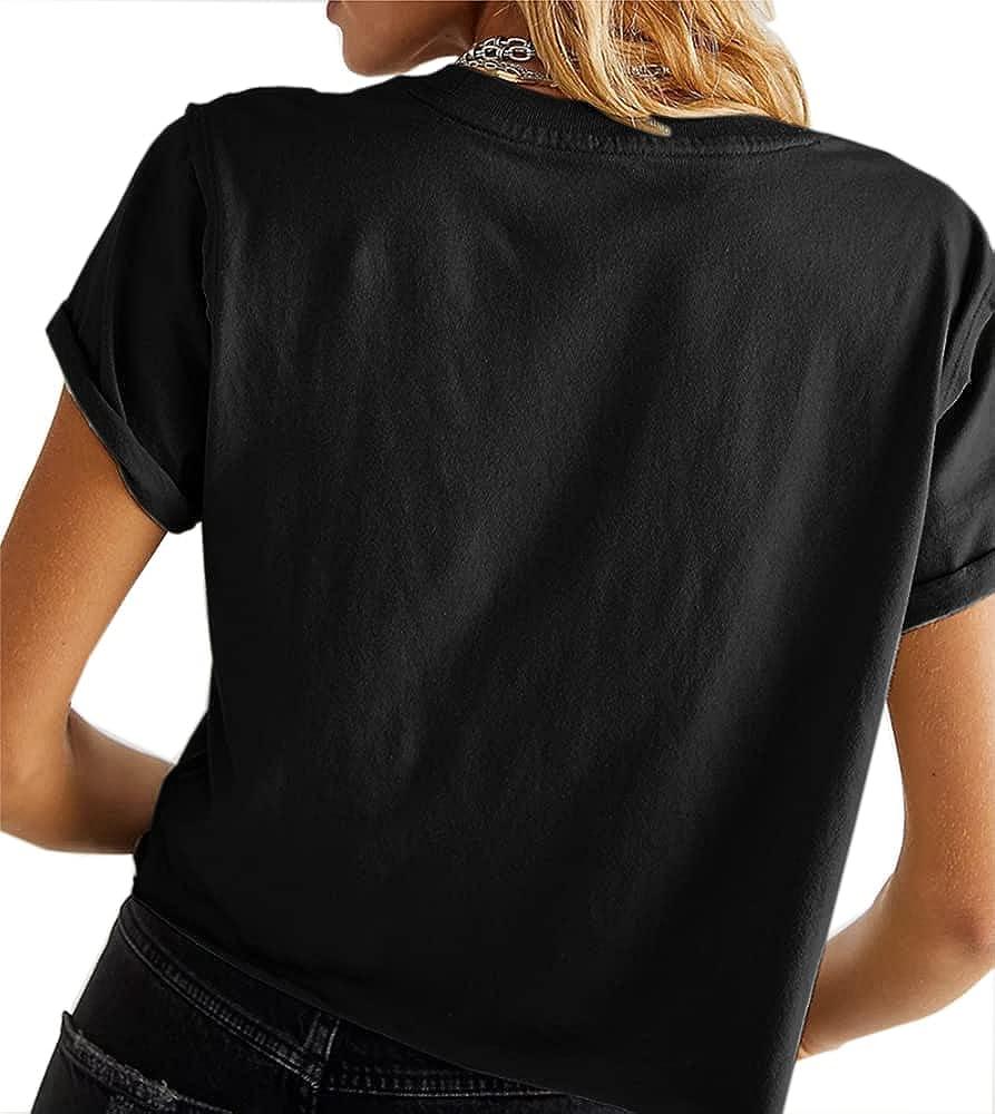 Womens Tops Short Sleeve Western Round Neck Long Sleeve Crop Top Basics T  Shirt Women : : Clothing, Shoes & Accessories