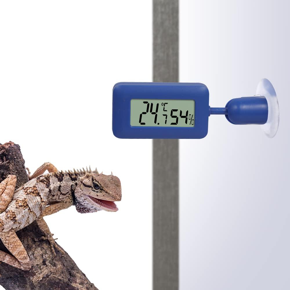 REPTI ZOO 360 Rotation Mini Digital Thermo-Hygrometer Reptile Terrarium  Temperature Gauge, 2 count 