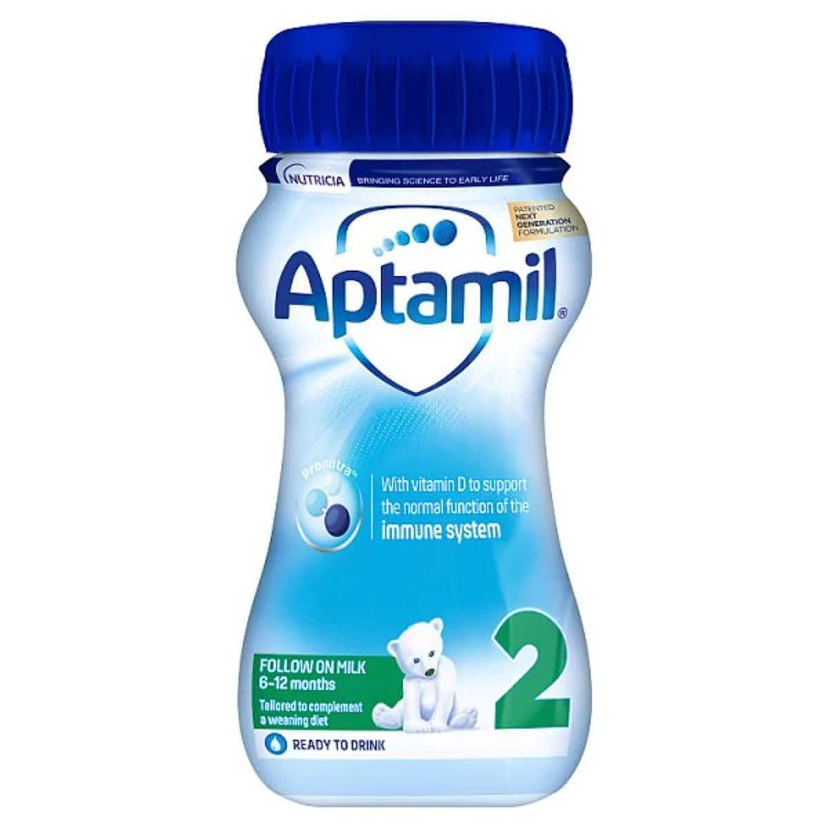 Aptamil - Aptamil 2 Follow On Baby Milk (6-12 Months) Ready to Use Liquid  Formula - 200ml 200 ml (Pack of 1)