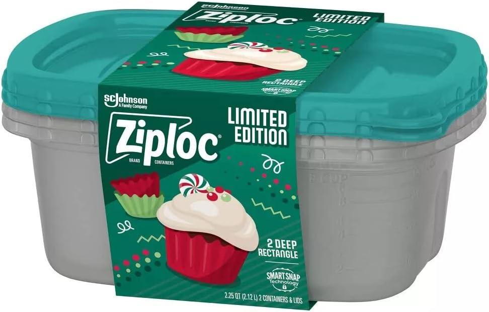 Ziploc Smart Snap Large Rectangle Containers and Lids - Shop Food