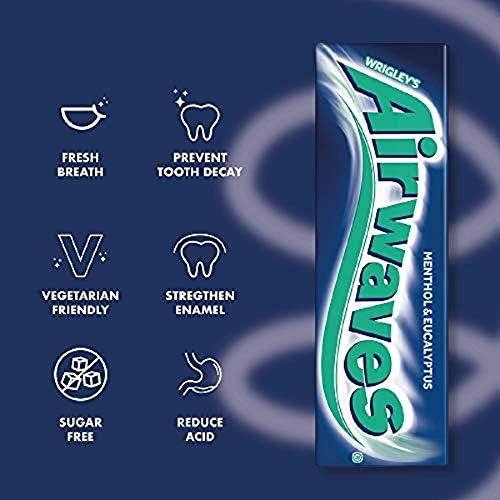 AIRWAVES Menthol & Eucalyptus flavour Sugar Free Chewing Gum 10