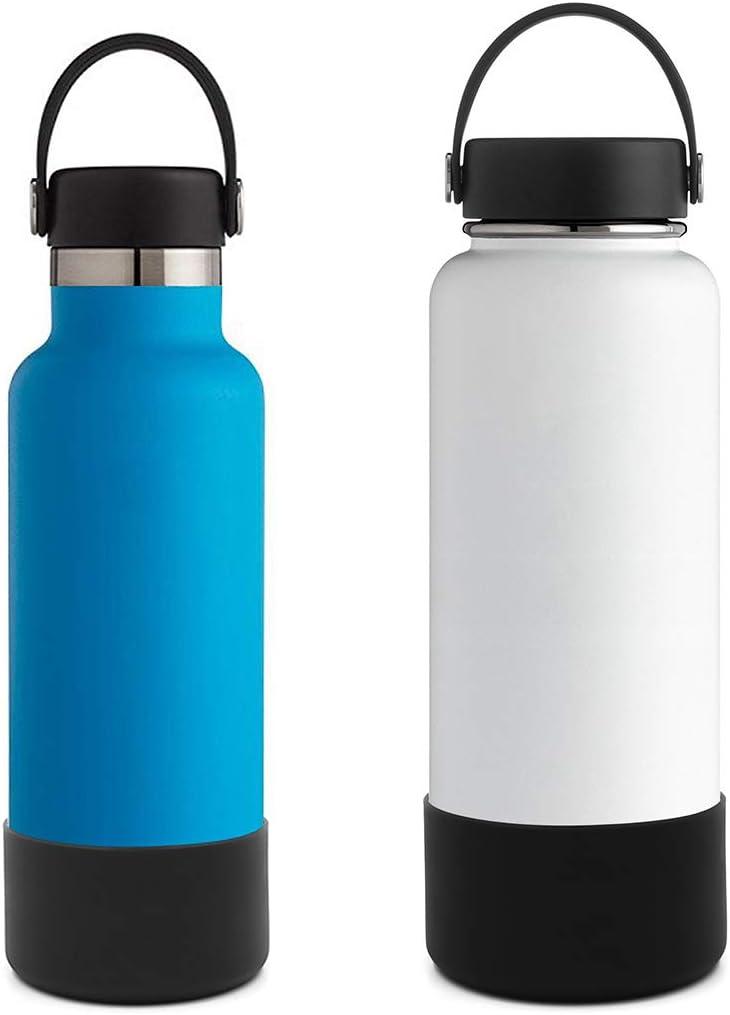 Protective Silicone Sleeve Boot 12oz 21oz 24oz Wide Mouth Water Bottle for  Hydro Flask,Simple Modern and More, Flask Rubber Boot, Compatible with  20-40oz Stanley Tumbler(Flowers transparent) 12-24OZ Flowers transparent